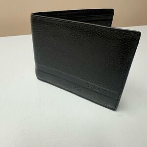 Coach Black Textured Leather Card Holder